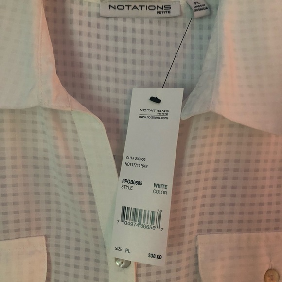 NEW W/TAGS LONG SLEEVE SHEER BUTTON DOWN BLOUSE - Picture 3 of 3